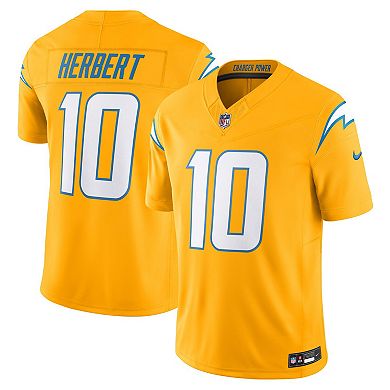 Men's Nike Justin Herbert Gold Los Angeles Chargers Alternate Charger Power Vapor F.U.S.E. Limited Jersey