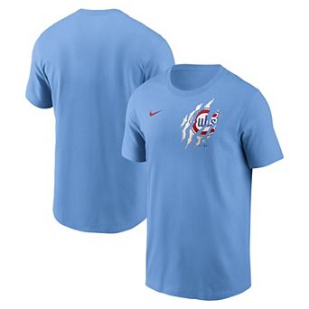 Men's Nike Light Blue Chicago Cubs Alt Pinstripe T-Shirt