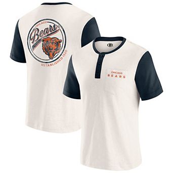 Men's Darius Rucker Collection by Fanatics Cream Chicago Bears Henley Colorblock Slub Pocket T-Shirt