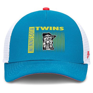 Men's Nike Teal Minnesota Twins Neon 90s Rise Structured Performance Adjustable Trucker Hat