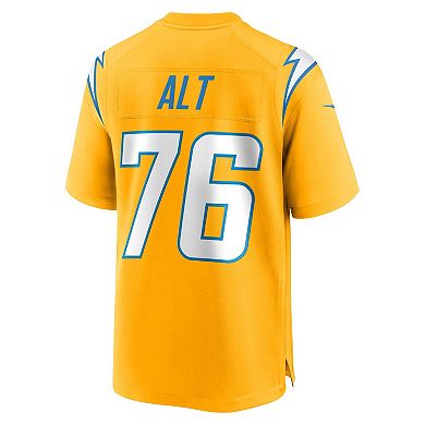 Men's Nike Joe Alt Gold Los Angeles Chargers Alternate Charger Power Game Player Jersey