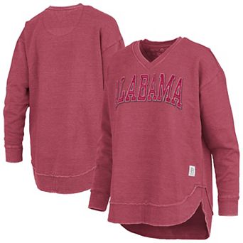 Women's Pressbox Crimson Alabama Crimson Tide Westin Poncho V-Neck Pullover Sweatshirt