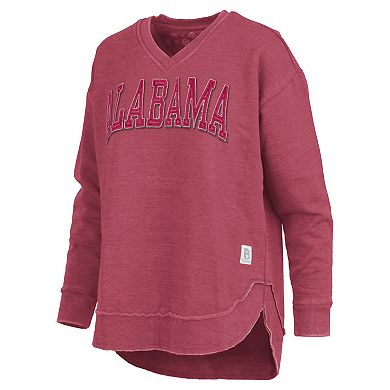 Women's Pressbox Crimson Alabama Crimson Tide Westin Poncho V-Neck Pullover Sweatshirt