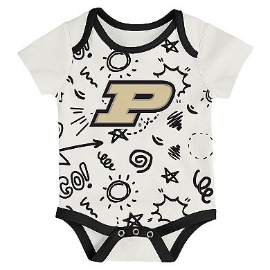 Newborn & Infant Outerstuff Purdue Boilermakers Three-Pack All Day Play Bodysuit Set