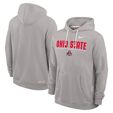 Men's Nike Gray Ohio State Buckeyes 2025 Sideline Standard Issue Dri-FIT Hoodie