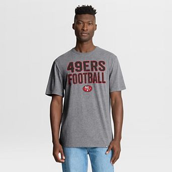 Men's Fanatics Heather Gray San Francisco 49ers First Down Tribute Tri-Blend T-Shirt