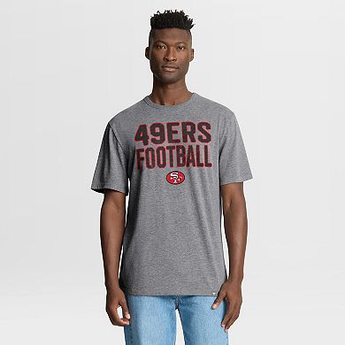 Men's Fanatics Heather Gray San Francisco 49ers First Down Tribute Tri-Blend T-Shirt