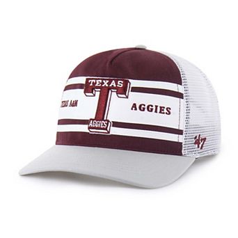 Youth '47 Maroon/Gray Texas A&M Aggies Super Stripe Hitch Adjustable Trucker Hat