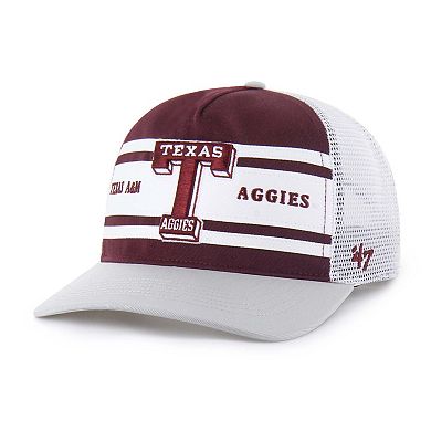 Youth '47 Maroon/Gray Texas A&M Aggies Super Stripe Hitch Adjustable Trucker Hat