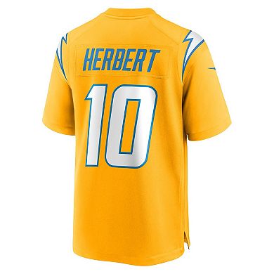 Men's Nike Justin Herbert Gold Los Angeles Chargers Alternate Charger Power Game Player Jersey