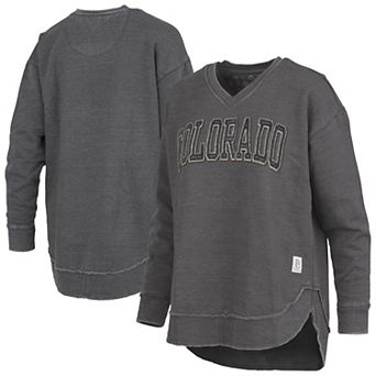 Women's Pressbox Black Colorado Buffaloes Westin Poncho V-Neck Pullover Sweatshirt