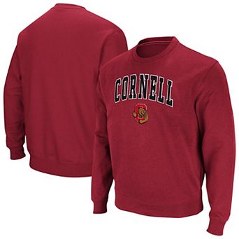 Men's Colosseum Red Cornell Big Red Arch & Logo Tackle Twill Pullover Sweatshirt