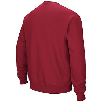 Men's Colosseum Red Cornell Big Red Arch & Logo Tackle Twill Pullover Sweatshirt