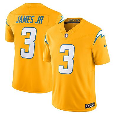 Men's Nike Derwin James Jr. Gold Los Angeles Chargers Alternate Charger Power Vapor F.U.S.E. Limited Jersey