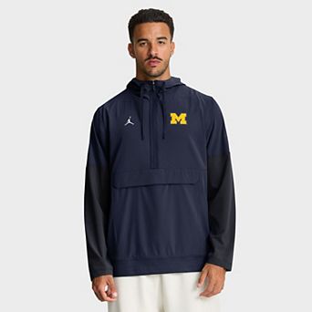 Men's Nike Navy Michigan Wolverines Anorak Half-Zip Hoodie Jacket