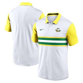 Men's Nike White/Yellow Oregon Ducks Athletic Prep Alt Logo Vapor Performance Polo