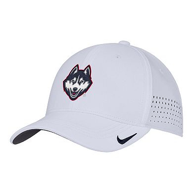 Men's Nike White UConn Huskies 2025 On-Field Performance Flex Hat