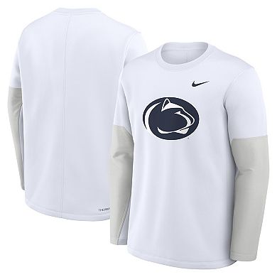 Men's Nike White Penn State Nittany Lions 2025 Sideline Coach Performance Long Sleeve T-Shirt