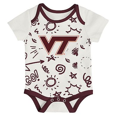 Newborn & Infant Outerstuff Virginia Tech Hokies Three-Pack All Day Play Bodysuit Set
