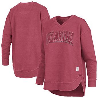 Women's Pressbox Crimson Oklahoma Sooners Westin Poncho V-Neck Pullover Sweatshirt
