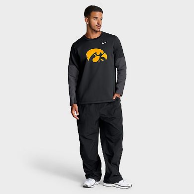 Men's Nike Black Iowa Hawkeyes 2025 Sideline Coach Performance Long Sleeve T-Shirt