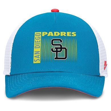 Men's Nike Teal San Diego Padres Neon 90s Rise Structured Performance Adjustable Trucker Hat