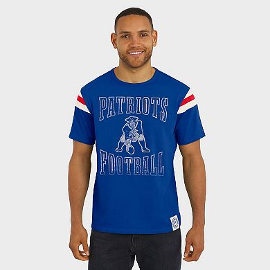 Men's Darius Rucker Collection by Fanatics Royal New England Patriots Distressed Throwback Shoulder Stripe T-Shirt