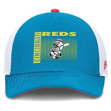 Men's Nike Teal Cincinnati Reds Neon 90s Rise Structured Performance Adjustable Trucker Hat