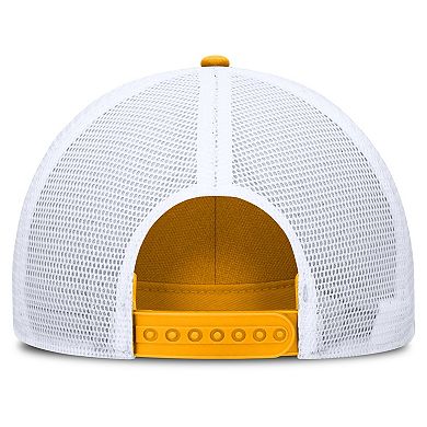 Men's Nike Gold/White West Virginia Mountaineers 2025 On-Field Rise Engineered Trucker Adjustable Hat