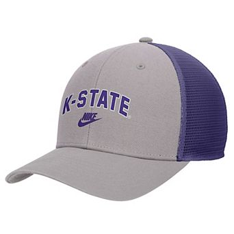 Men's Nike Pewter Kansas State Wildcats Vintage Arch Rise Performance Trucker Adjustable Hat