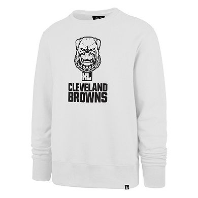 Men's '47 White Cleveland Browns Dawg Pound XL Imprint Headline Sweatshirt