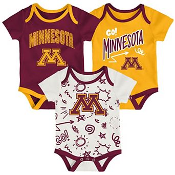 Newborn & Infant Outerstuff Minnesota Golden Gophers Three-Pack All Day Play Bodysuit Set