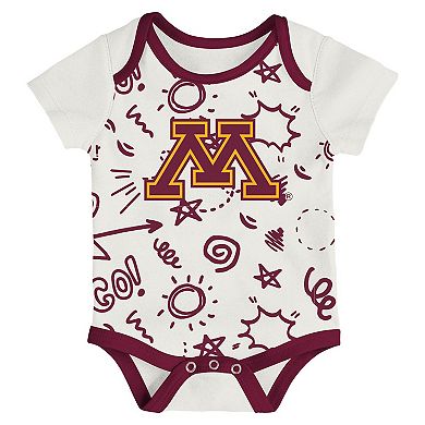 Newborn & Infant Outerstuff Minnesota Golden Gophers Three-Pack All Day Play Bodysuit Set