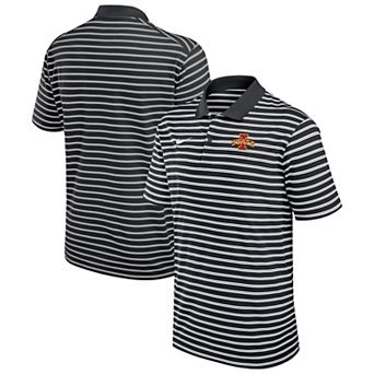 Men's Nike Black Iowa State Cyclones Victory Stripe Performance Polo