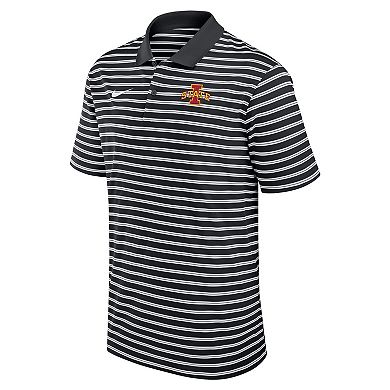 Men's Nike Black Iowa State Cyclones Victory Stripe Performance Polo