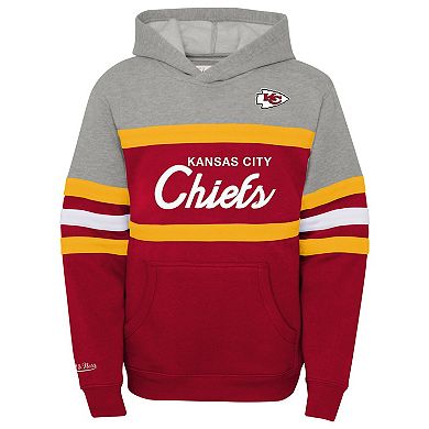 Youth Mitchell & Ness Red Kansas City Chiefs Throwback Head Coach Pullover Hoodie