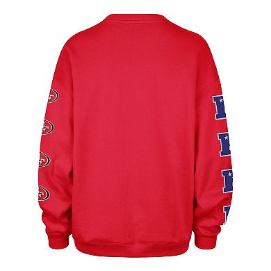 Women's '47 Scarlet San Francisco 49ers Go Big Oversized Pullover Sweatshirt
