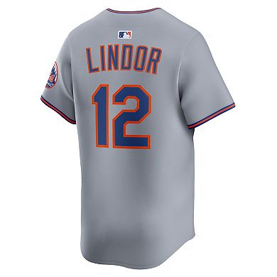 Men's Nike Francisco Lindor Gray New York Mets Road Limited Player Jersey