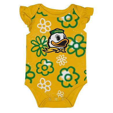 Girl's Newborn and Infant Outerstuff Green/Yellow Oregon Ducks Little Sunshine Two-Piece Bodysuit Set