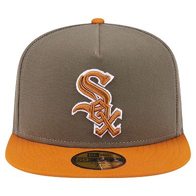 Men's New Era Olive/Orange Chicago White Sox Two-Tone Color Pack A-Frame 59FIFTY Fitted Hat