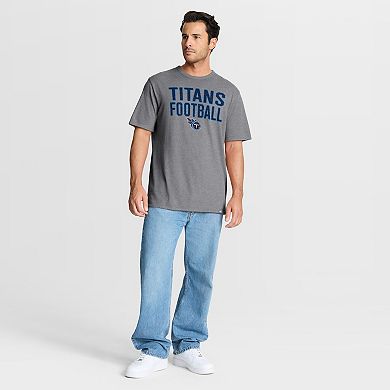 Men's Fanatics Heather Gray Tennessee Titans First Down Tribute Tri-Blend T-Shirt