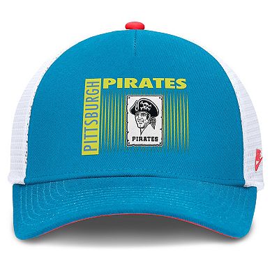 Men's Nike Teal Pittsburgh Pirates Neon 90s Rise Structured Performance Adjustable Trucker Hat