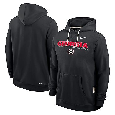 Men's Nike Black Georgia Bulldogs 2025 Sideline Standard Issue Dri-FIT Hoodie