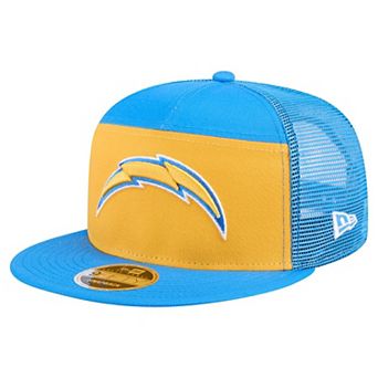 Men's New Era Gold/Powder Blue Los Angeles Chargers Outdoor Split Panel 9FIFTY Snapback Hat