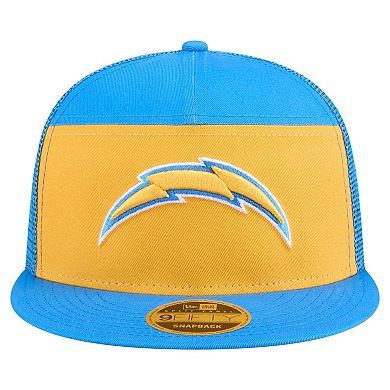 Men's New Era Gold/Powder Blue Los Angeles Chargers Outdoor Split Panel 9FIFTY Snapback Hat