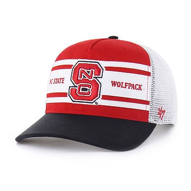 Youth '47 Red/Black NC State Wolfpack Super Stripe Hitch Adjustable Trucker Hat