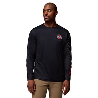 Men's Columbia Black Ohio State Buckeyes PHG Terminal Shot 3-Hit Long Sleeve T-Shirt