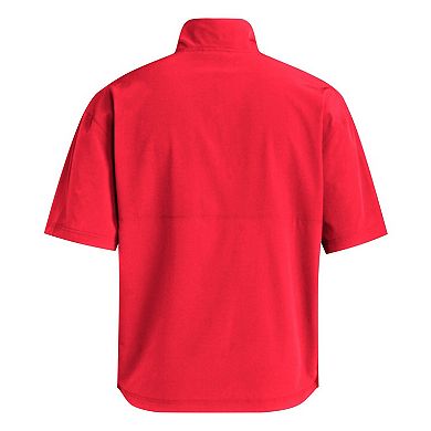 Men's adidas Red Louisville Cardinals Woven Quarter-Zip Short Sleeve Pullover