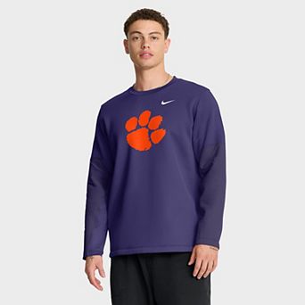 Men's Nike Purple Clemson Tigers 2025 Sideline Coach Performance Long Sleeve T-Shirt