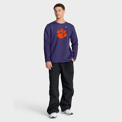 Men's Nike Purple Clemson Tigers 2025 Sideline Coach Performance Long Sleeve T-Shirt